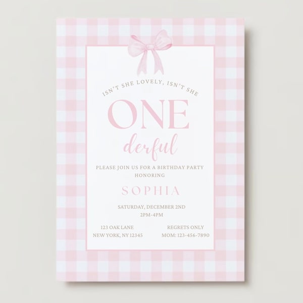 Isn’t She Lovely, Isn’t She ONEderful 1st Birthday Invitation