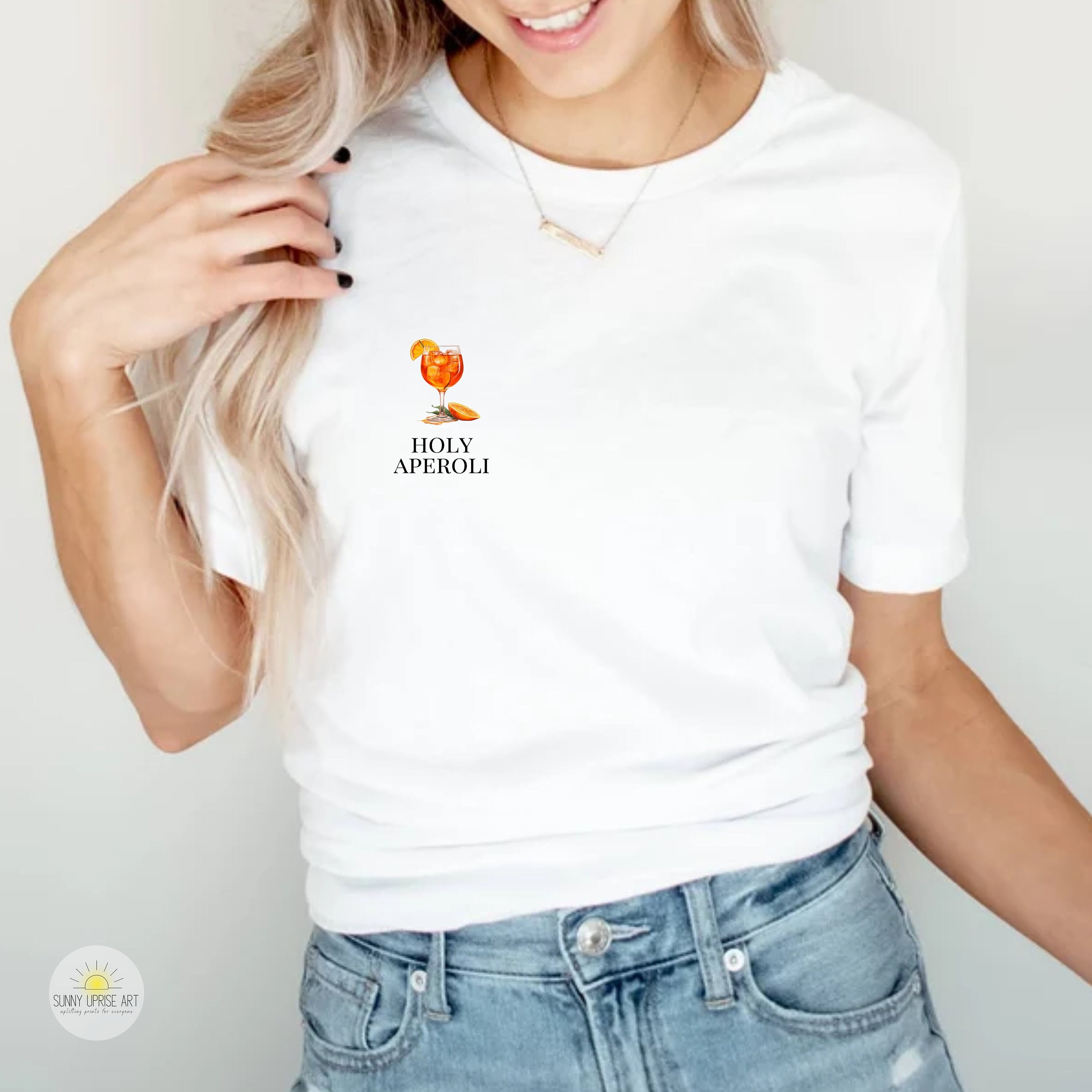 Aperol Tshirt personalisiert, eigener Spruch auf Aperol Shirt, Oberteil Aperol, Aperol Shirt weiß