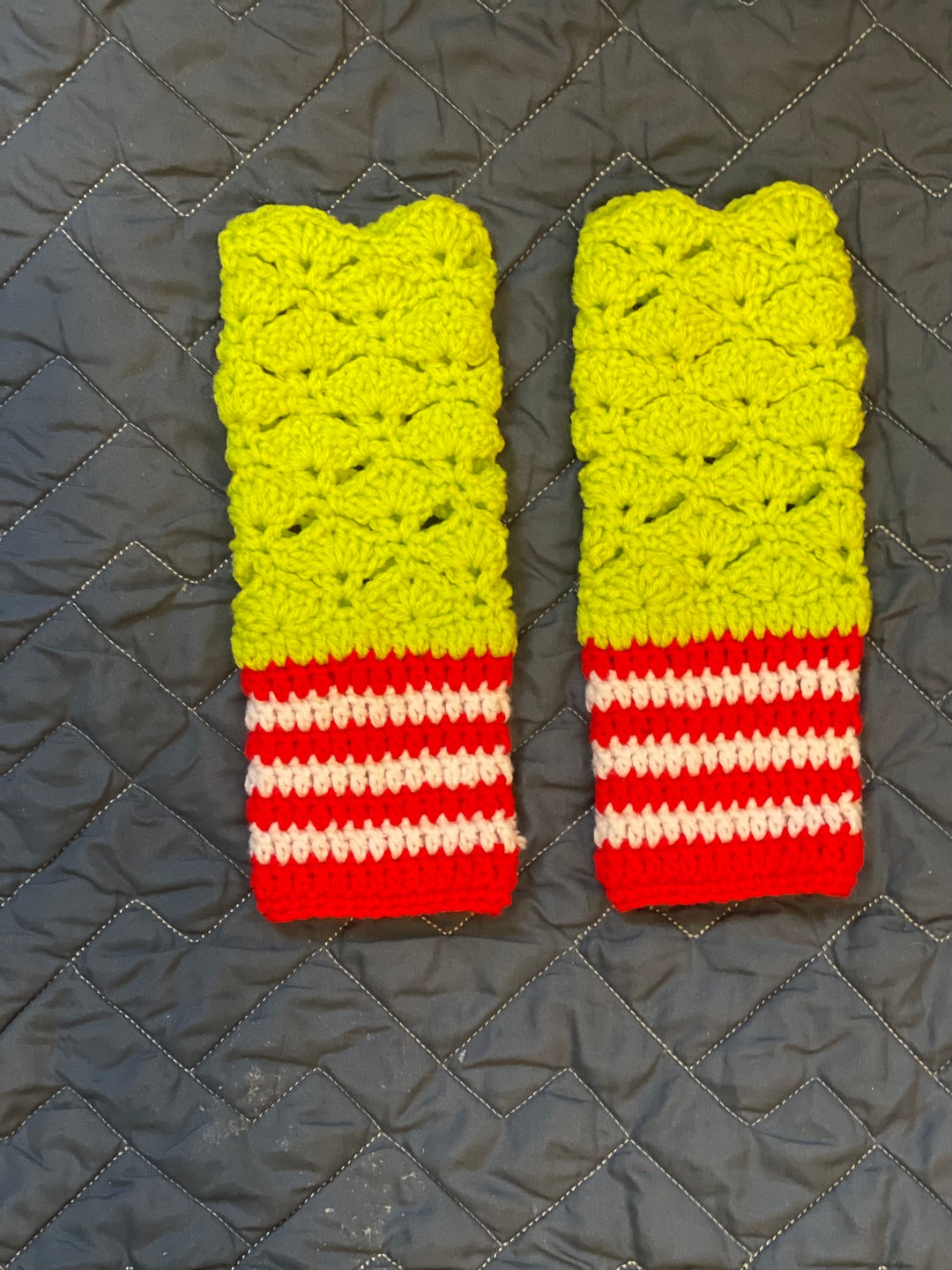 Grinch Teamed Fingerless Gloves Etsy