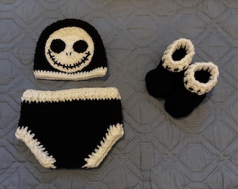 Conjunto de bebé Jack Skellington apto para recién nacidos