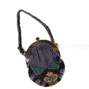 Art Deco Beaded Evening Purse: 1920s Glass Bead Handbag