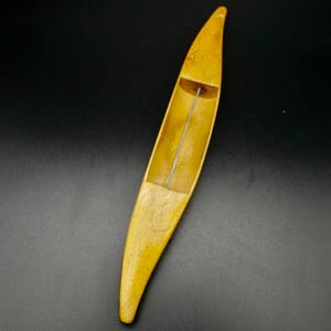 Vintage Swedish Wood Loom Shuttle: Hand Carved Weaving Bobbin