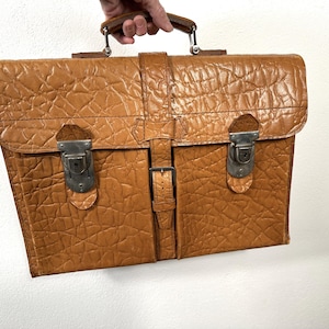 porte-documents en cuir vintage - porte-documents des années 50, petit bagage rétro