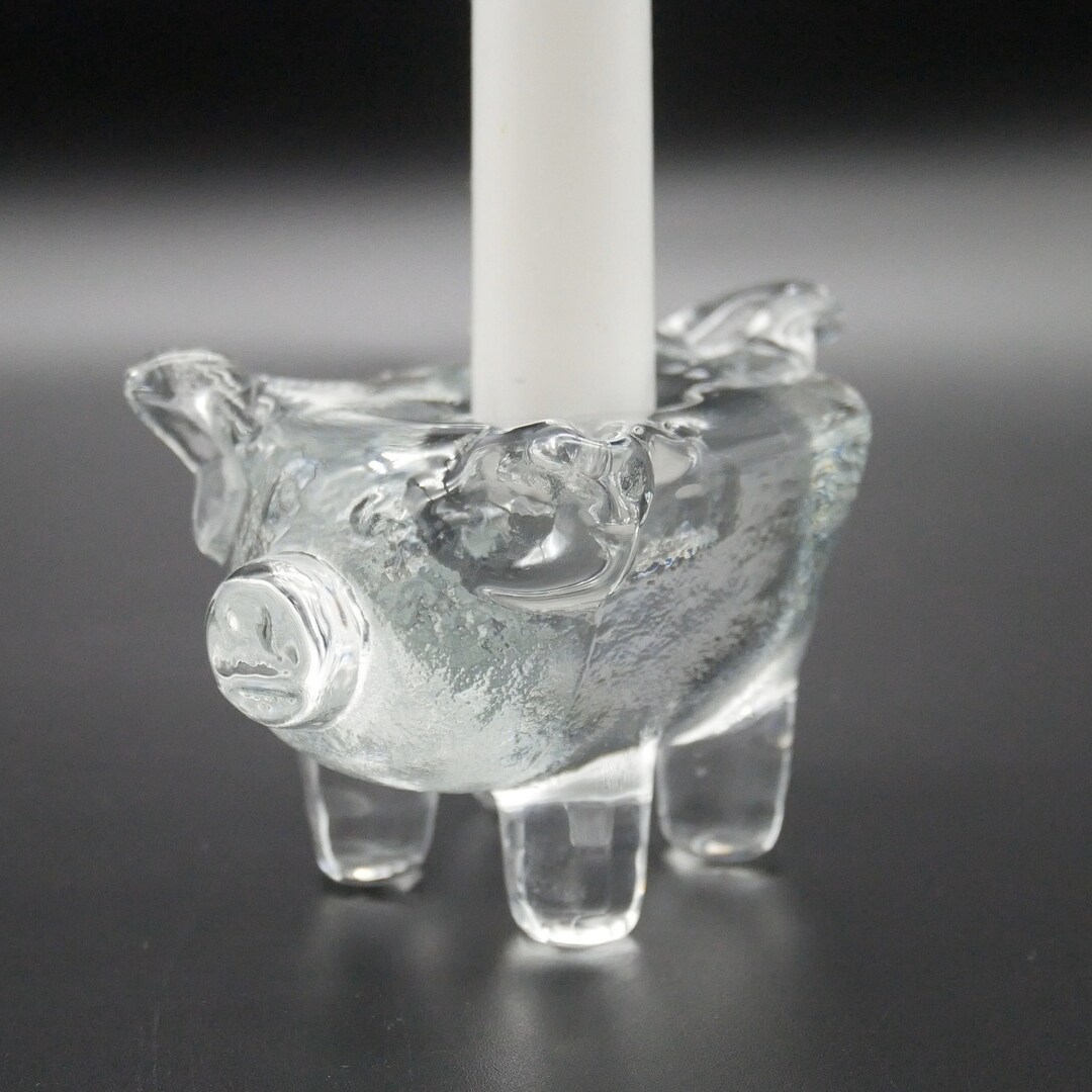 Kosta Boda Art Glass Pig Candle Holder by Bertil Vallien Pig Etsy