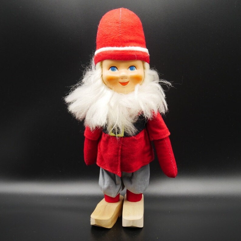 Vintage Christmas Santa Elf Doll With Wooden Clogs 1960s Swedish ...