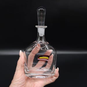 Vintage Bertil Vallien Perfume Bottle – Signed Kosta Boda Sweden, Rainbow Detail