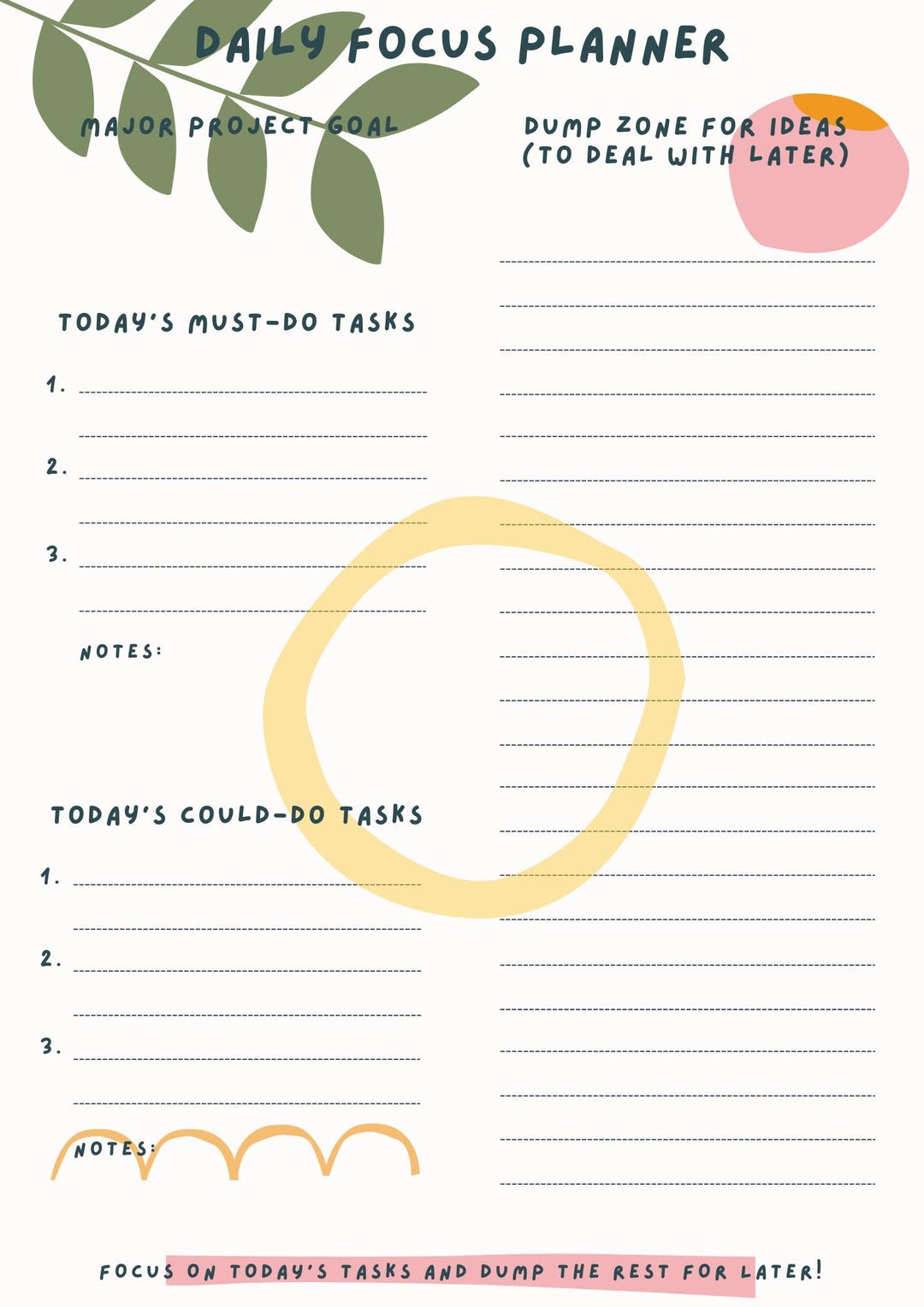 Aesthetic Daily Planner Printable to Do List Digital Daily Schedule ...