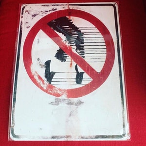 No Dancing Moonwalker Movie Plate Shield Sign Metal Speed Demon Michael Jackson