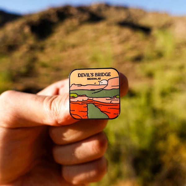 Devil’s Bridge Enamel Pin, Sedona Arizona | Gift for Hikers