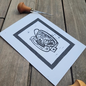 Linocut - &quot;Nostalgia&quot;, handmade