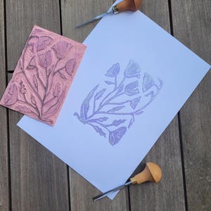 Linocut - &quot;Eclats&quot;, handmade