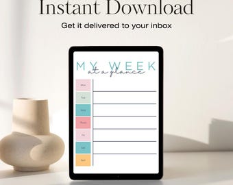 印刷可能な週間プランナー、デジタルダウンロードプランナー、週間スケジュール、印刷可能なプランナー、最小限のプランナーデザイン