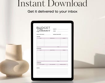 予算プランナーの印刷可能、即時ダウンロード、効率的な予算編成、予算プランナー、月間予算編成
