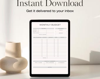 印刷可能な予算プランナー、デジタルダウンロードプランナー、月間予算編成、印刷可能なプランナー、詳細な予算設計
