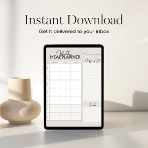 Weekly Planner Printable Meal Plan, Minimal Weekly Schedule, Weekly Grocery Organizer, Weekly Meals, Meals At a Glance, Printable Planner