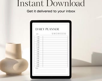 印刷可能なデイリープランナー、デジタルダウンロードプランナー、デイリースケジュール、印刷可能なプランナー、ミニマリストプランナーデザイン