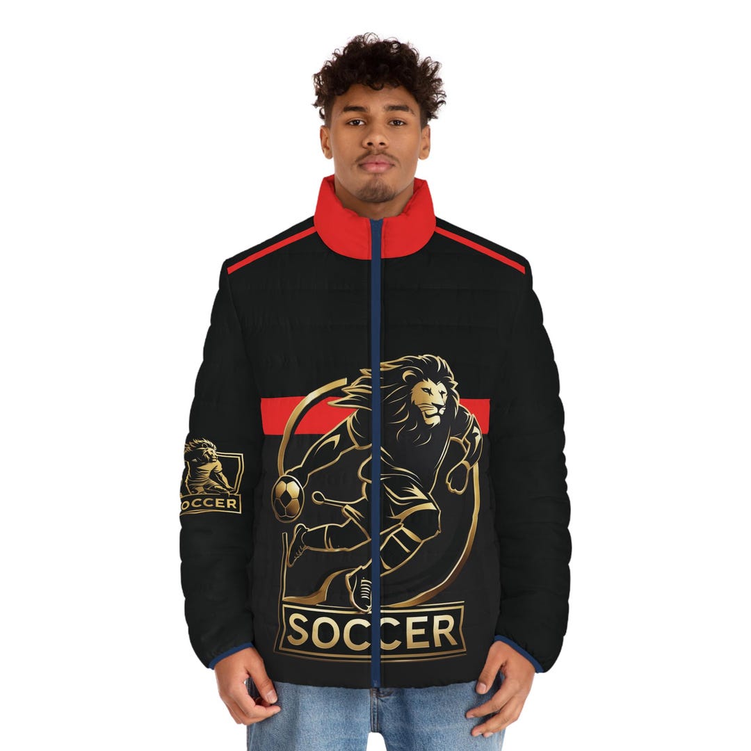 Men's Puffer Jacket - Soccer Enthusiast Gift, Sports Fan Jacket ...
