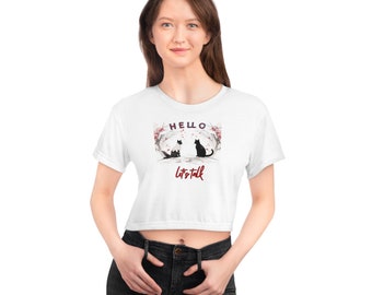 Crop Tee , Fashion  Crop Tee ,  Christmas Gift for Lover,  Ideal gift for friend. Gift for cat lovers