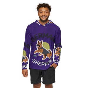 Hoodie, German Shepherd Dog Print, Animal Lover Gift, Pet Owner Pullover, Men&#39;s Hooded Sweatshirt