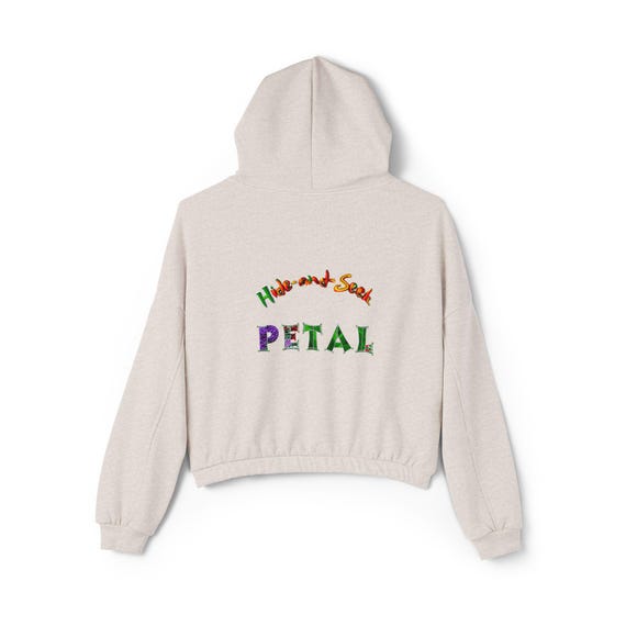 Hoodie, Versteckspiel Blütenblatt Design, Damen Cinched Bottom