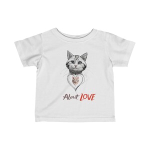 Camiseta infantil, design fofo de gato, camiseta infantil amante de gatos, camiseta infantil com estampa de coração de gatinho, camiseta com estampa de animal, camiseta infantil com gato, gatinho infantil