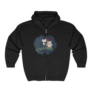 Cat Hoodie Gildan · 18600 , Cute Animal Friends Harmony Sweatshirt,  Cozy Zip-Up Jacket, Cat Lady Fashion, Pet Owner Apparel
