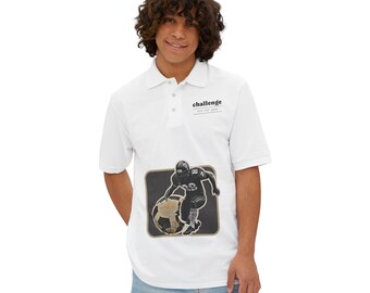 Men's Cotton Pique Polo Shirt, Game Winner Design