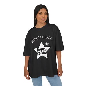 Coffee and Smile Unisex Tee, Funny Coffee Lover Shirt, Gift for Him or Her, Coffee Addict Apparel, Coffee Quote Top