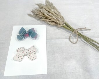 Mini Fabric Bow Set - Fabric Hair Bow - Baby Bows - Toddler Bows - Baby Bows and Head Bands