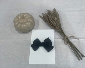 Black Baby Bow or Headband - Fabric Bows