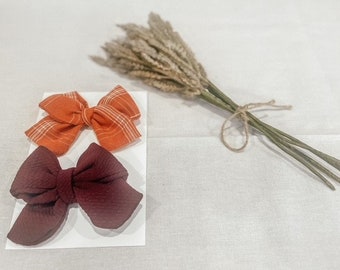 Oversized Fabric Bow Set - Fabric Hair Bow - Baby Bows - Toddler Bows - Baby Bows and Head Bands