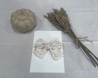 Fall Wheat Grass Baby Bow - Fabric Hair Bow - Baby Bows - Toddler Bows - Baby Bows and Head Bands