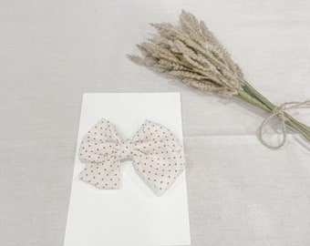 Red and White Polka Dot Baby Bow - Fabric Hair Bow - Baby Bows - Toddler Bows - Baby Bows and Head Bands