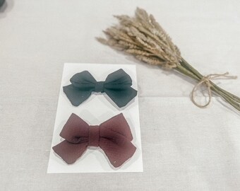 Classic Fabric Bow Set - Fabric Hair Bow - Baby Bows - Toddler Bows - Baby Bows and Head Bands