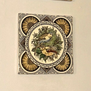 Set of 3 Vintage Ceramic Trivets/Wall hanging  - Birds Theme