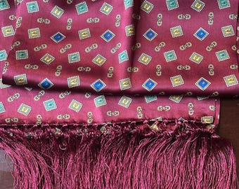 Men's Maroon 100% Silk Scarf - Never used