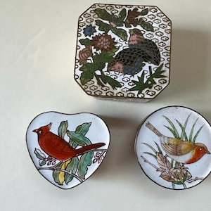 Antique Cloisonné Enamel & Brass Trinket boxes - Sold Separately