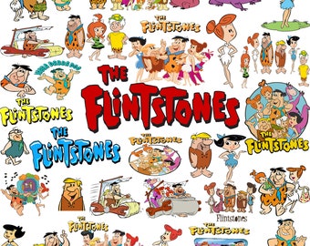 Il pacchetto di download digitale dei Flinstones PNG SVG PDF/Clip Art e file di immagine/Design camicia/Pacchetto cartoni animati/Invito di compleanno