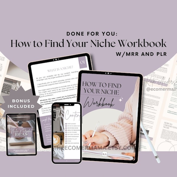 How to Find Your Niche - A "Done For You" Workbook with Master Resell Rights (MRR) and Private Label Rights (PLR)/Lead Magnet