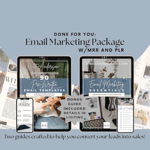 Email Marketing Essentials Package/Bundle with Master Resell Rights (MRR) and Private Label Rights (PLR): A DFY guide and 90 email templates