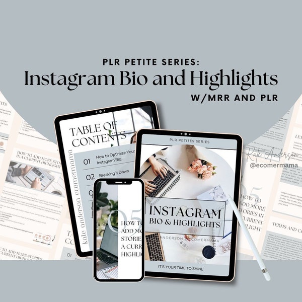 Instagram Bio. and Highlights (PLR Petite Series) with Master Resell Right MRR and Private Label Rights PLR - a dfy Digital Product
