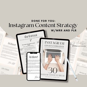 Instagram Content Strategy with Master Resell Rights (MRR) and Private Label Rights (PLR) - A DFY Digital Marketing Product