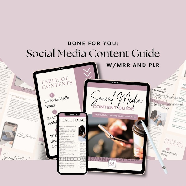 Social Media Content Guide with Master Resell Rights (MRR) and Private Label Rights (PLR) - a "Done for You" guide