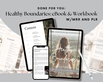 Healthy Boundaries eBook and Workbook w/Master Resell Rights MRR & Private Label Rights: Digital Product for Marketers/Coaches/Lead Magnet