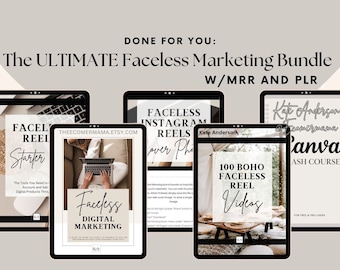 ULTIMATE Faceless Digital Marketing BUNDLE w/Master Resell Rights (mrr) & Private Label Rights (plr) - DFY eBook/guide/Faceless Bundle