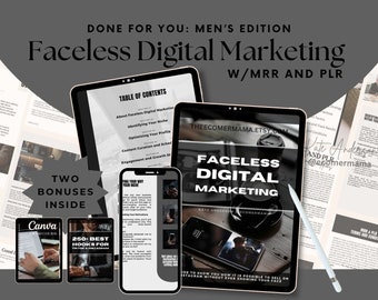 Faceless Digital Marketing MEN's: How to Sell Online w/a Faceless Account eBook - Master Resell Rights (MRR) and Private Label Rights (PLR)