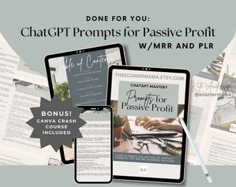 ChatGPT Mastery: Prompts for Passive Profit eBook w/Master Resell Rights (MRR) and Private Label Rights (PLR) - A DFY Digital Product