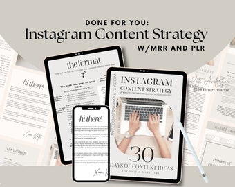 Instagram Content Strategy with Master Resell Rights (MRR) and Private Label Rights (PLR) - A DFY Digital Marketing Product