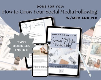 How to Grow your Social Media Following eBook with Master Resell Rights (MRR) and Private Label Rights (PLR) - A DFY Digital Product