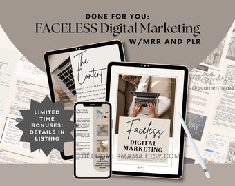 Faceless Digital Marketing: How to Sell Online w/a Faceless Account eBook - Master Resell Rights (MRR) and Private Label Rights (PLR) - DFY